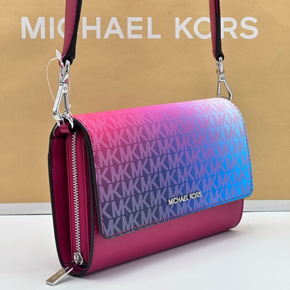 Michael Kors Handbags - Michael Kors Pink to Blue Gradient Monogram Crossbody Bag